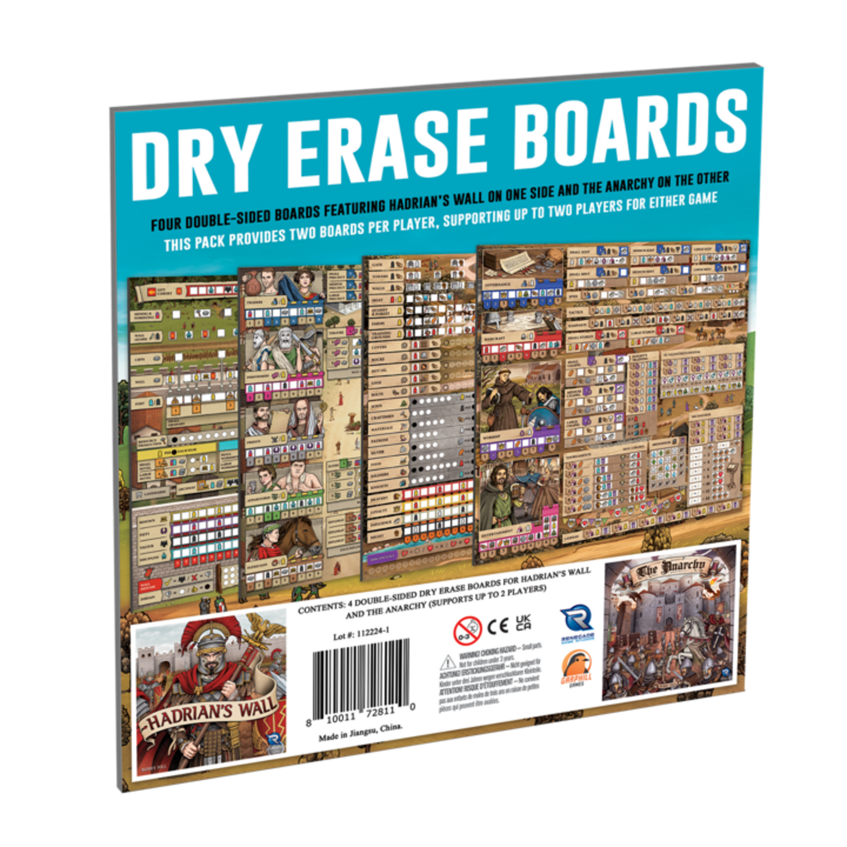 Renegade Game Studios Hadrian's Wall and The Anarchy Dry Erase Boards