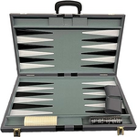John Hansen Backgammon Set 21 in Grey Attache Case