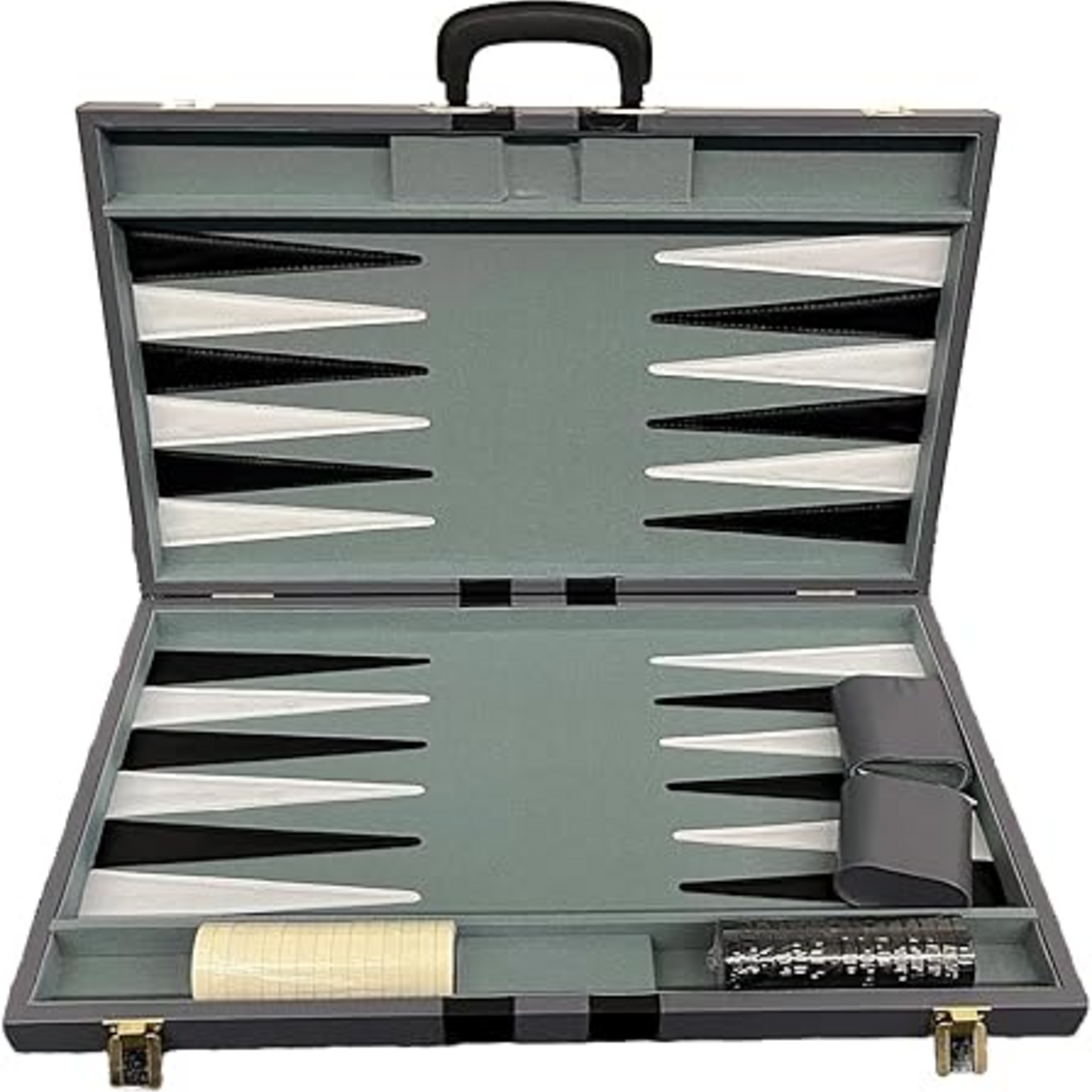 John Hansen Backgammon Set 21 in Grey Attache Case