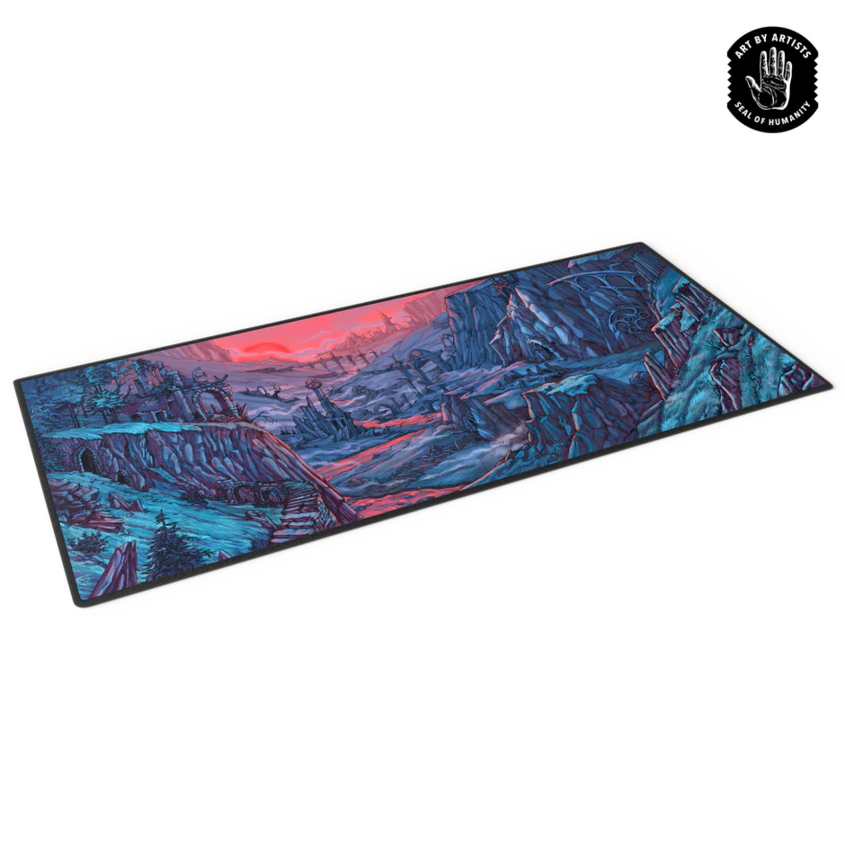 Orange Nebula Curator Desk Mat Arcane Landscapes The Ruins
