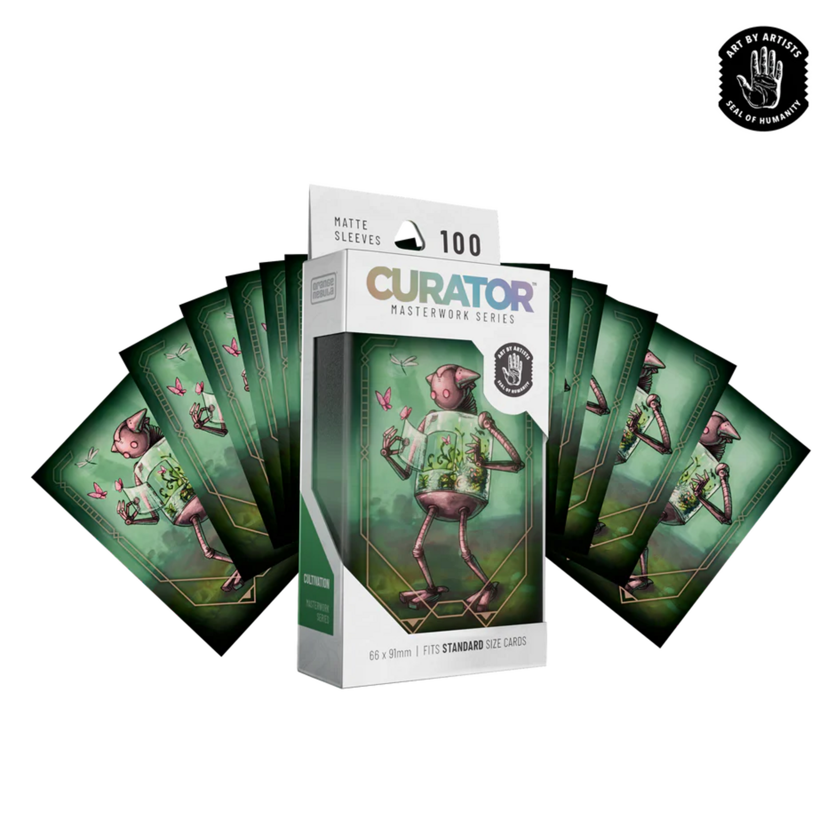 Orange Nebula Curator Masterworks Sleeves Cultivation 100 ct