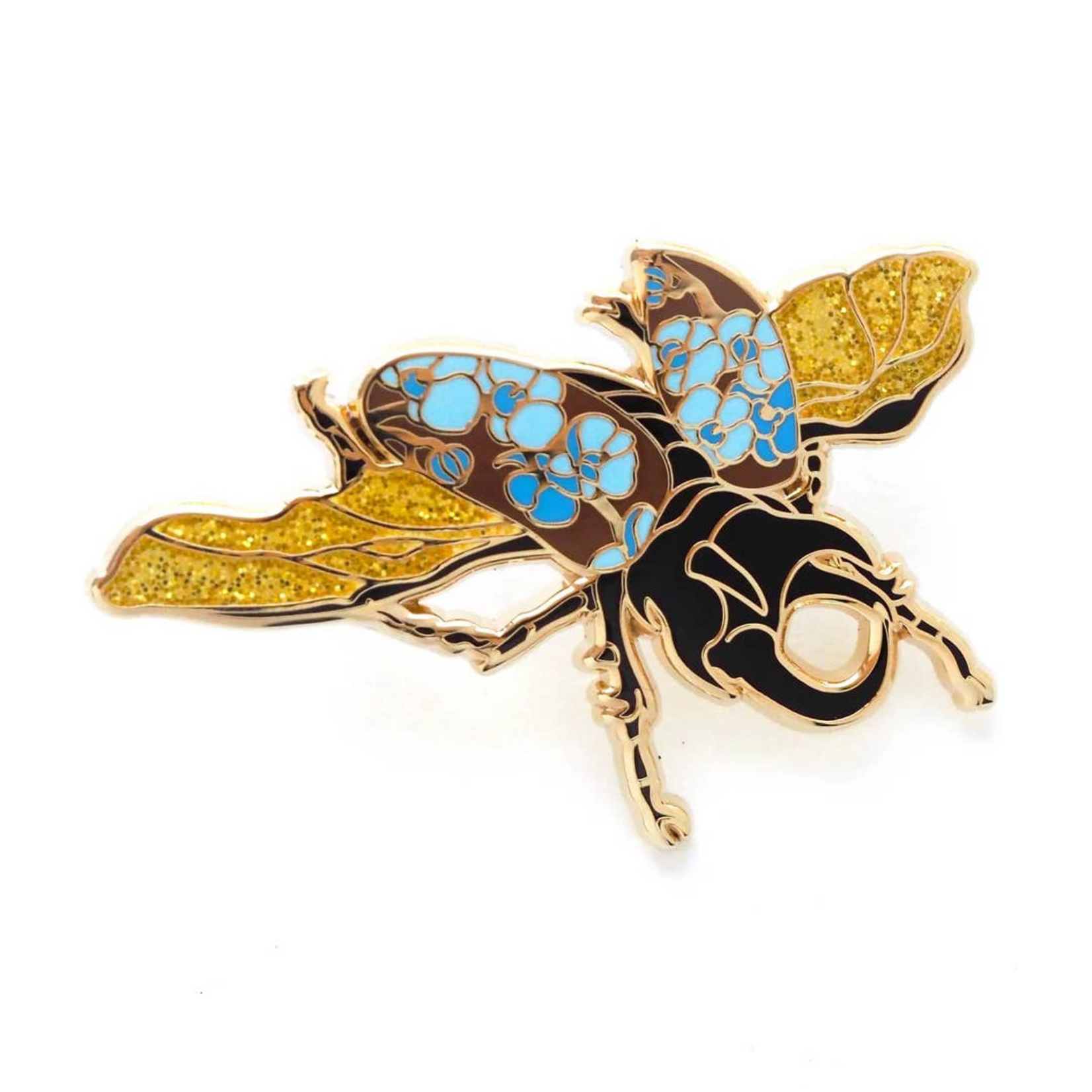 Shoal Rhinoceros Beetle Gold Enamel Pin