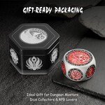 Dice Habit Octagon Spinner Dice Red and Silver