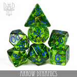 DND Dice DND Dice Arrow Dynamics Polyhedral 7 die set