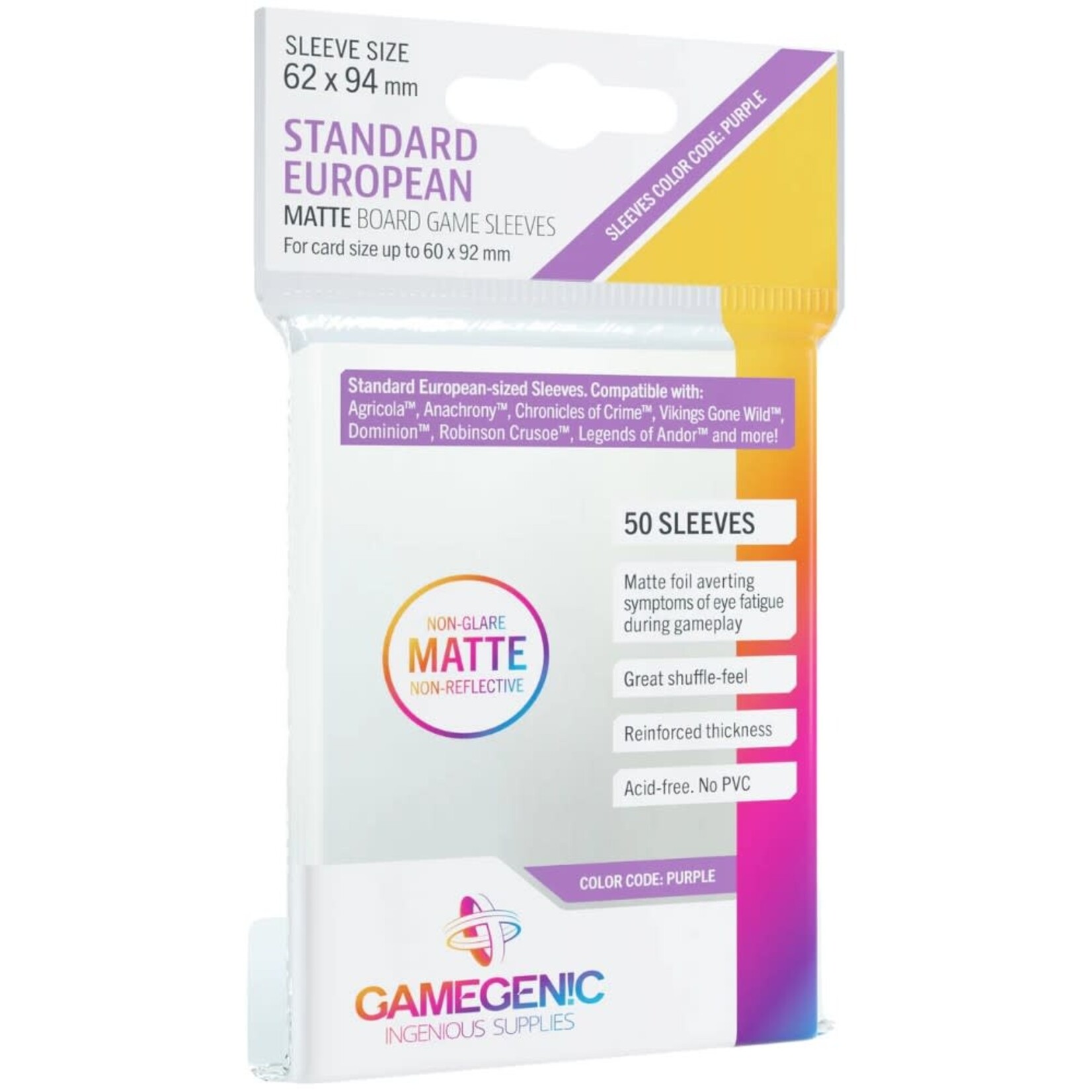 Gamegenic GameGenic Matte Sleeves Standard European Clear