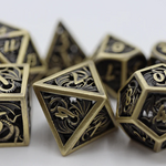 Foam Brain Games Dragon Essence Bronze Hollow Metal Polyhedral 7 die set