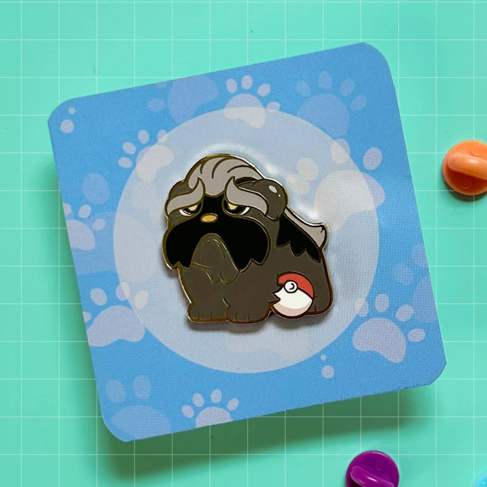 HeyyoJojo Pokemon Mabosstiff Party Friend Enamel Pin