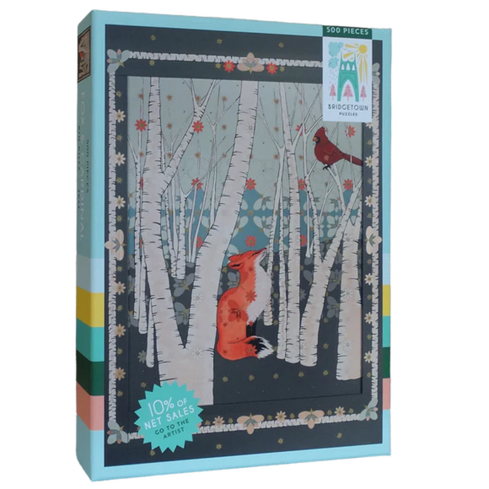Bridgetown Puzzles 500 pc Puzzle Fox and Cardinal