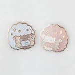 Xhilyn Pink Wooloo Pins Uwu Loo Enamel Pin Glitter White Wool