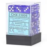 Chessex Chessex Translucent Blue w/ White d6 36 ct