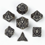 HYMGHO Hymgho Solid Metal Fighter Class Rpg Dice Set Ancient Bronze Polyhedral 7 die set