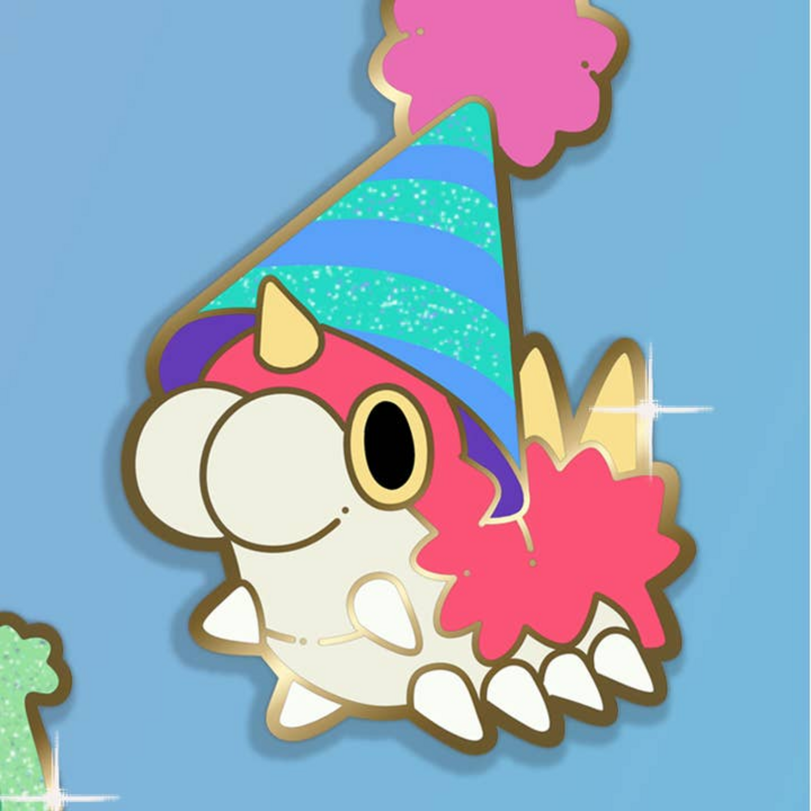 Xhilyn Party Hat Wurmple Enamel Pin