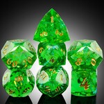 Dice Habit Faceted Sharp Edge Celtic Polyhedral 7 die set