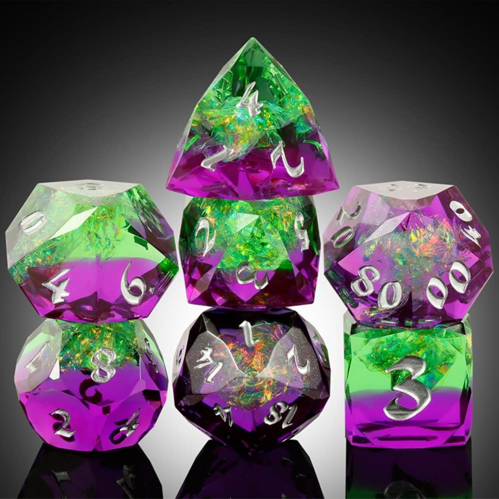 Dice Habit Faceted Sharp Edge Eternal Polyhedral 7 die set