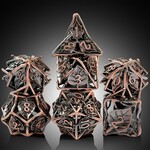 Dice Habit Hollow Vines Copper Polyhedral 7 die set