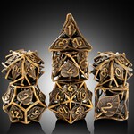 Dice Habit Hollow Vines Bronze Polyhedral 7 die set