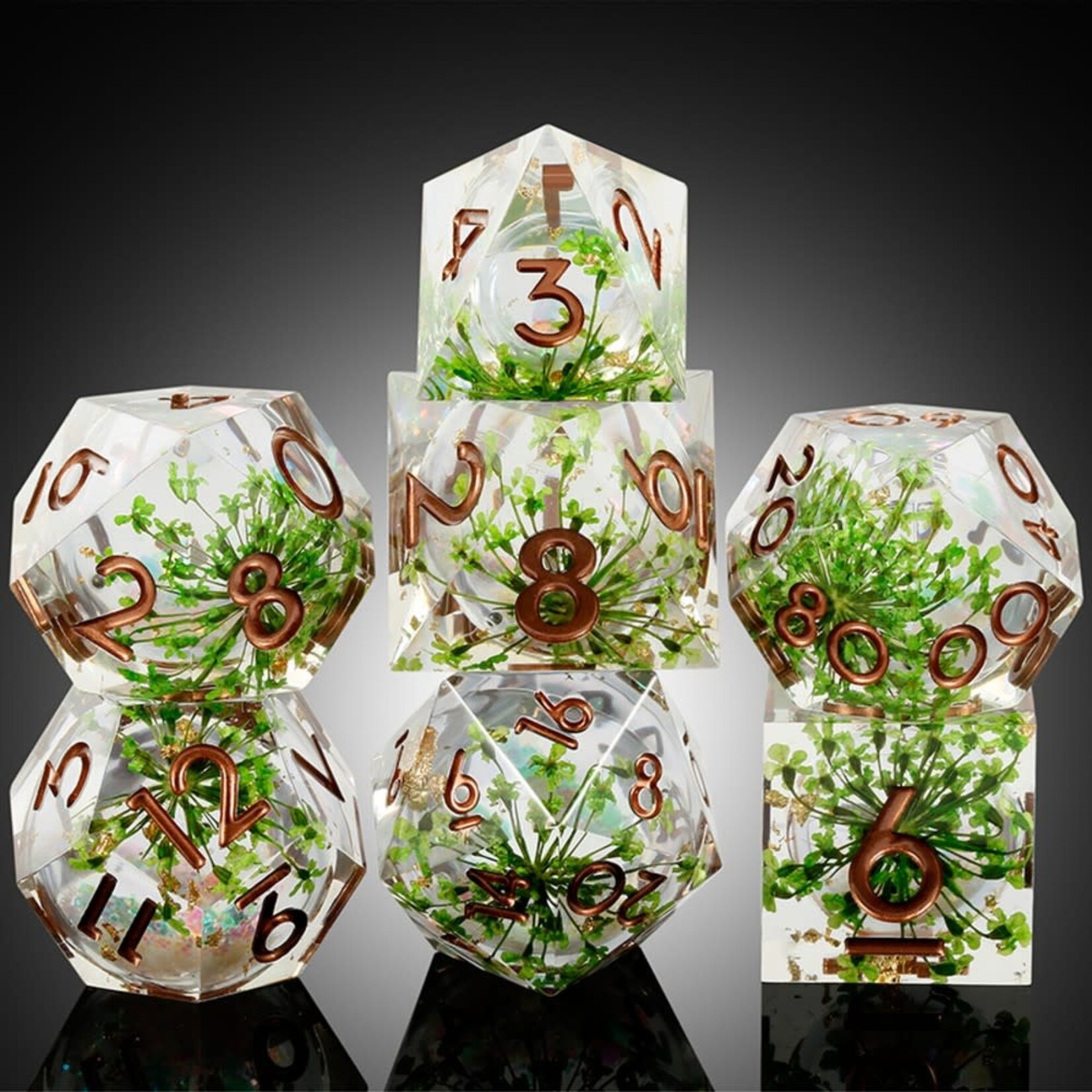Dice Habit Liquid Core Primeval Polyhedral 7 Die Set