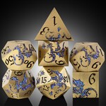 Dice Habit Dragon Runic Metal and Enamel Polyhedral 7 die set