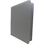 9-Pocket Premium Toploader Zippered Binder Light Gray and Light Gray