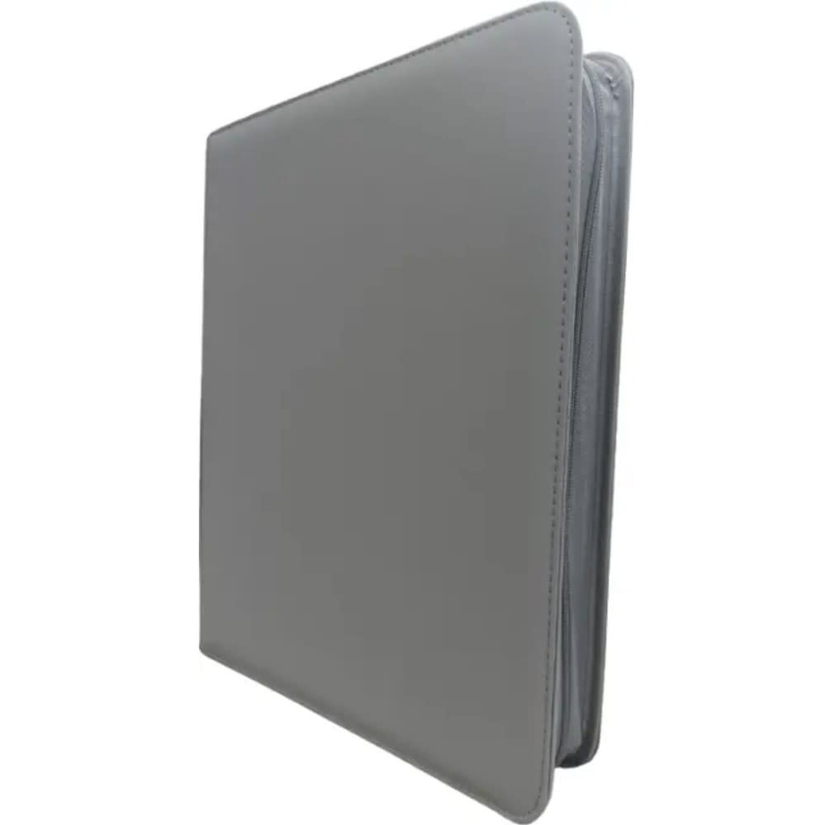 9-Pocket Premium Toploader Zippered Binder Light Gray and Light Gray