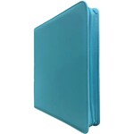 9-Pocket Premium Toploader Zippered Binder Cyan and Cyan