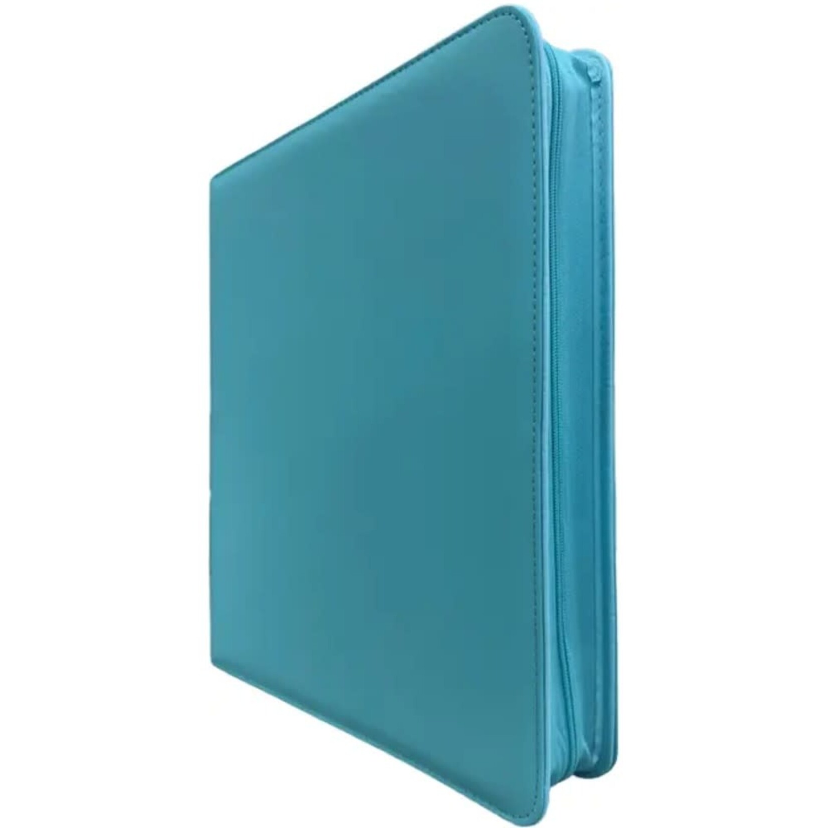 9-Pocket Premium Toploader Zippered Binder Cyan and Cyan
