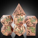 Dice Habit Dragon Druid Metal and Enamel Polyhedral 7 die set