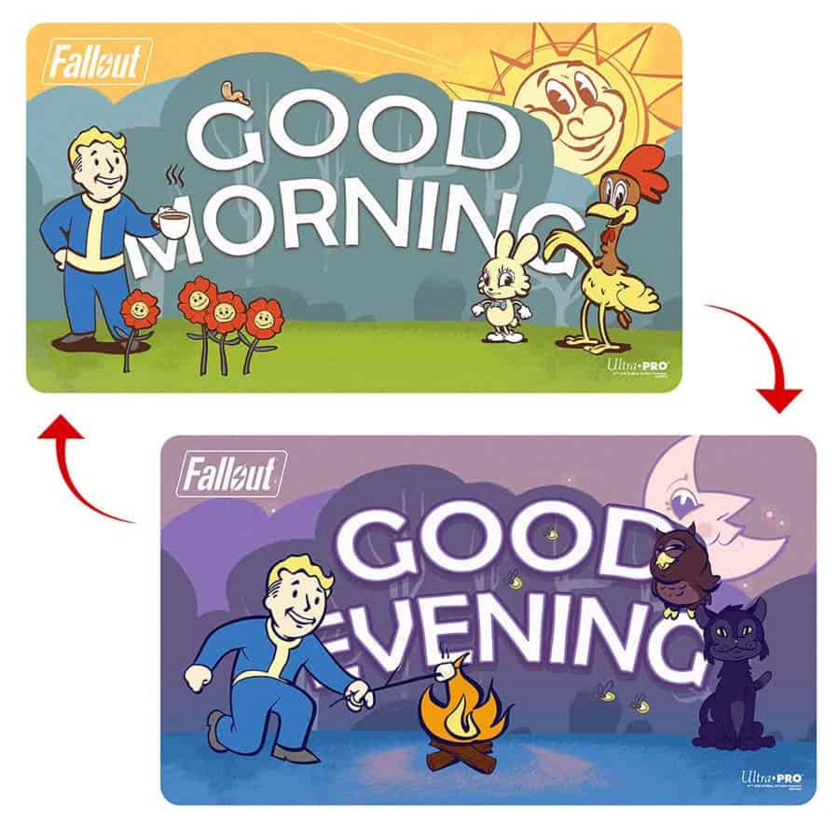 Ultra Pro Ultra Pro Fallout Vault Boy Double-Sided Playmat Good Morning and Good Evening