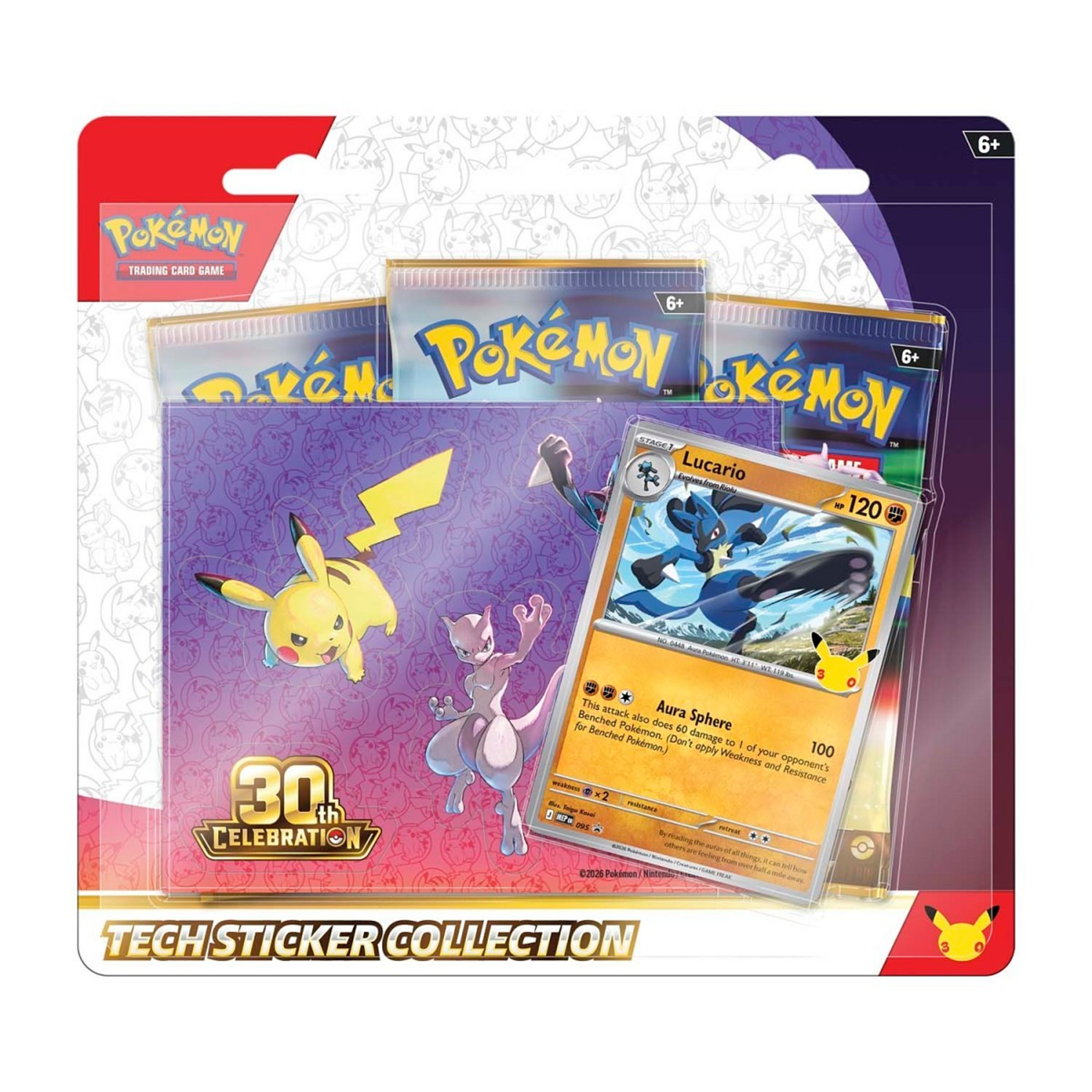 Pokemon Company International Pokemon 30th Celebration Tech Sticker Collection Lucario PACK