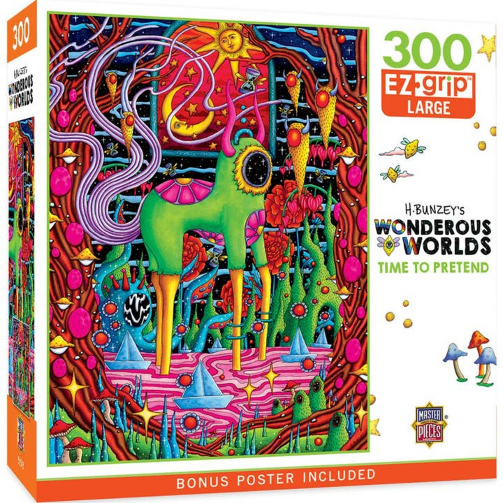 Masterpieces Puzzles 300 pc EZ Grip Large Puzzle  Wonderous Worlds Time to Pretend