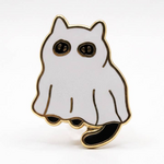 Strike Gently Co Ghost Cat Enamel Pin