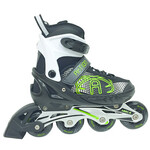 AKTION PATINS À ROUES ALIGNÉES AJUSTABLE NOIR VERT