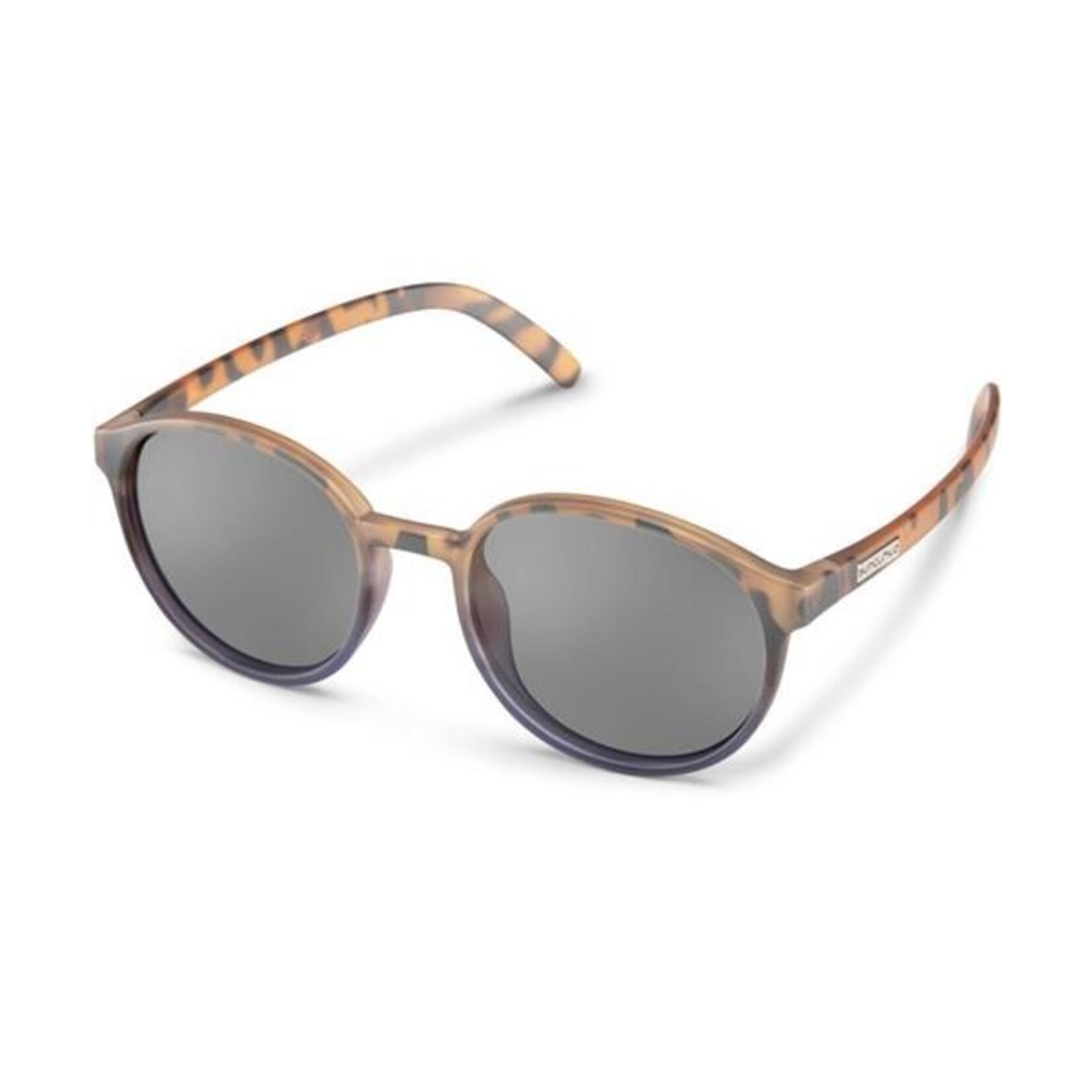SUNCLOUD LOW KEY MATTE TORTOISE DARK VIOLET FADE POLARIZED GRAY SUNGLASSES