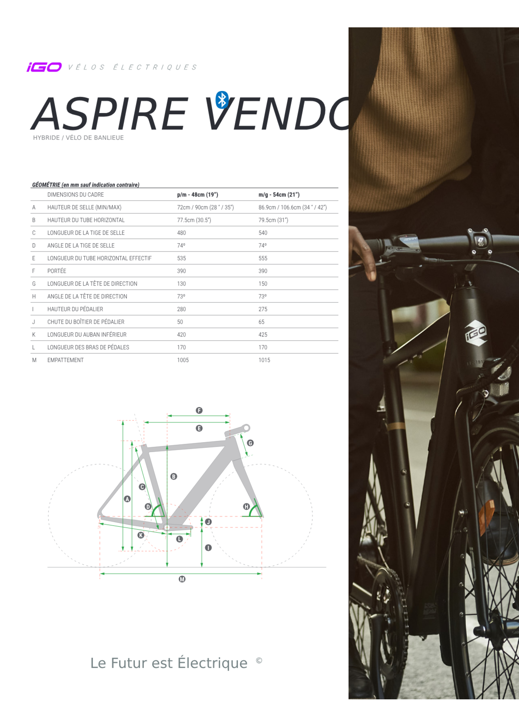 IGO ÉLECTRIQUE IGO ASPIRE VENDOME E-BIKE BLACK SMALL/MEDIUM