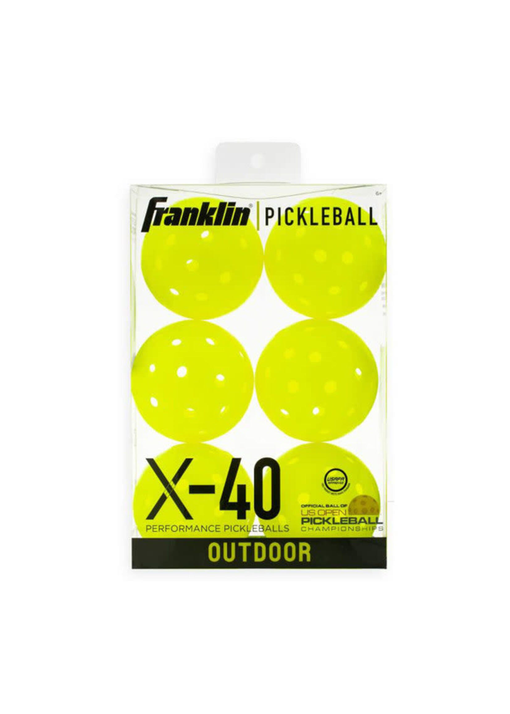 FRANKLIN BALLES PICKLEBALLX-40 EXTERIEUR PAQUET DE 6 OPTIC