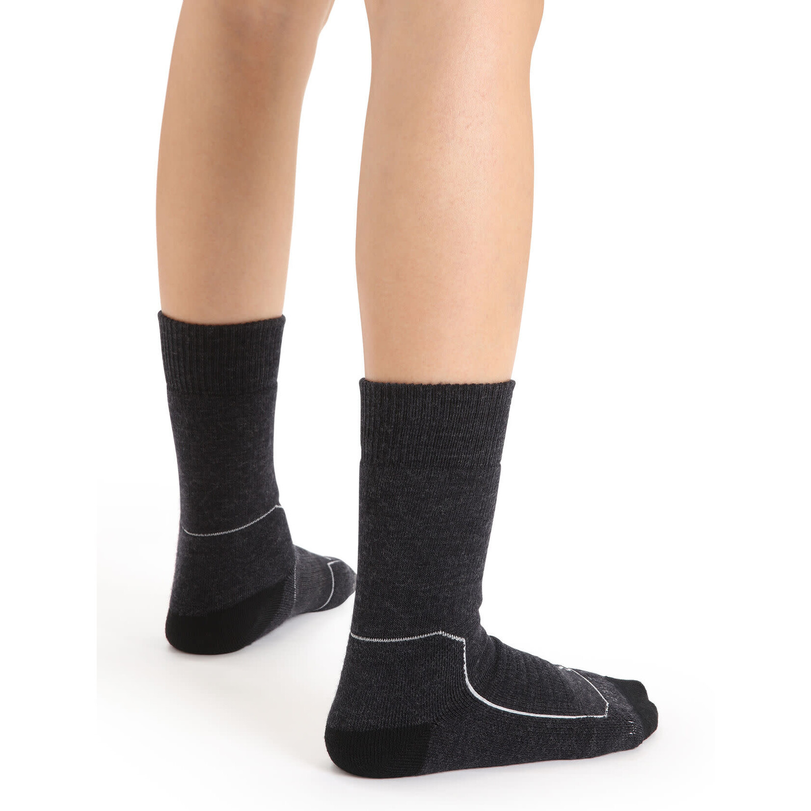 ICE BREAKER Wmns Hike+ Heavy Crew Jet HTHR/Twister HTHR/Black L