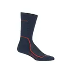 ICE BREAKER Mens Hike+ Medium Crew Fathom Hthr/Midnight Navy/Chili Red L