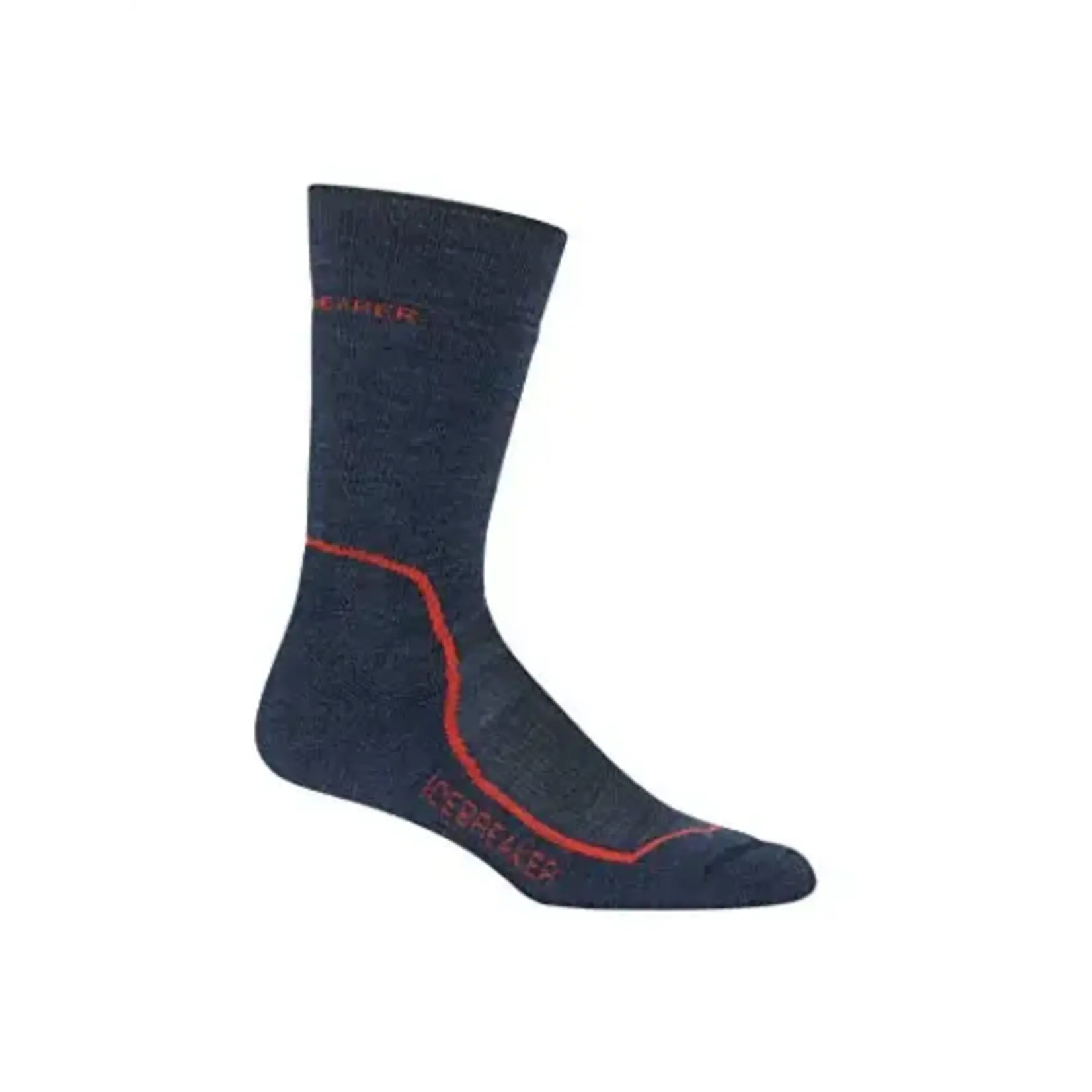 Mens Hike+ Medium Crew Fathom Hthr/Midnight Navy/Chili Red L