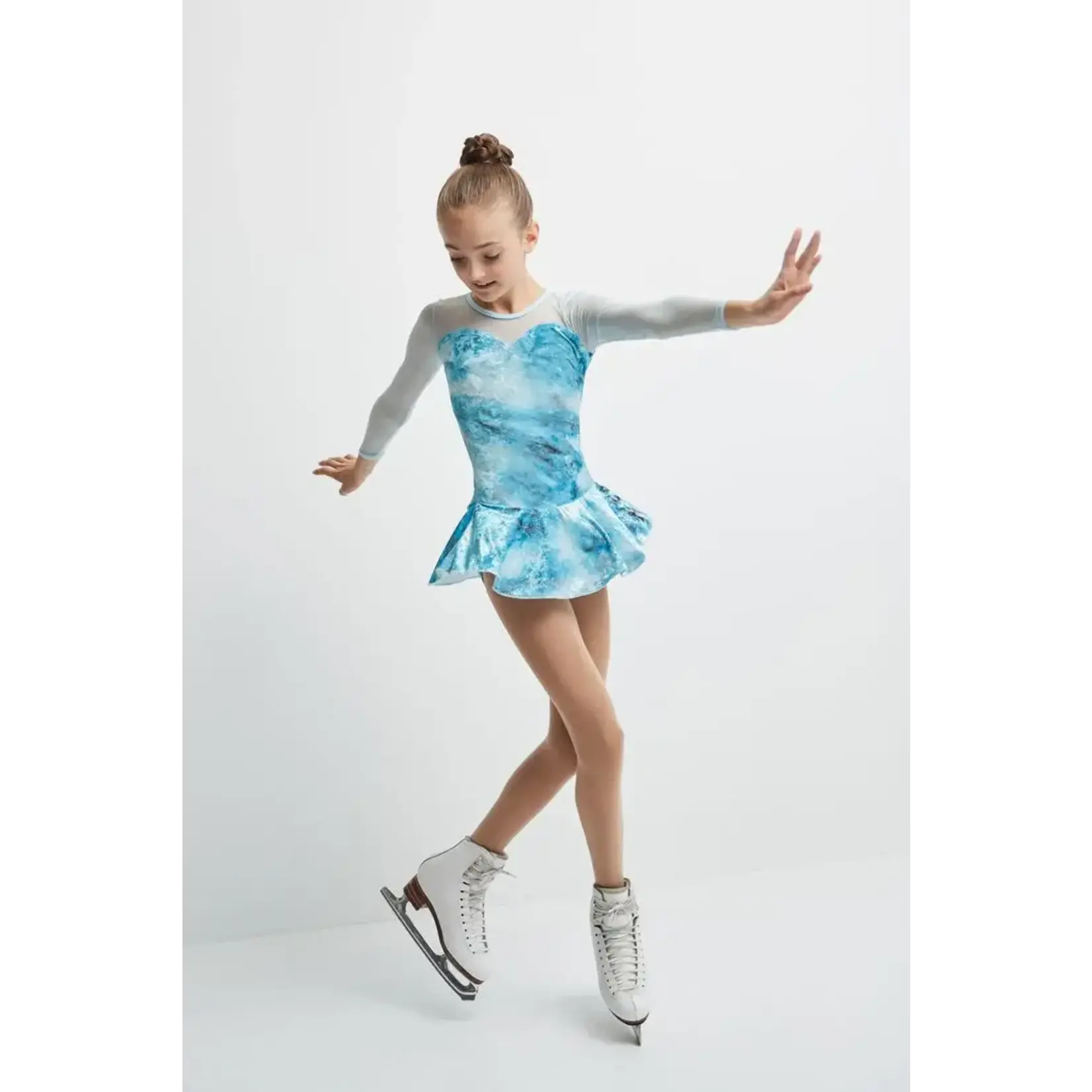 Glitter Velvet Dress Mondor 12936 Aquamarine 10-12