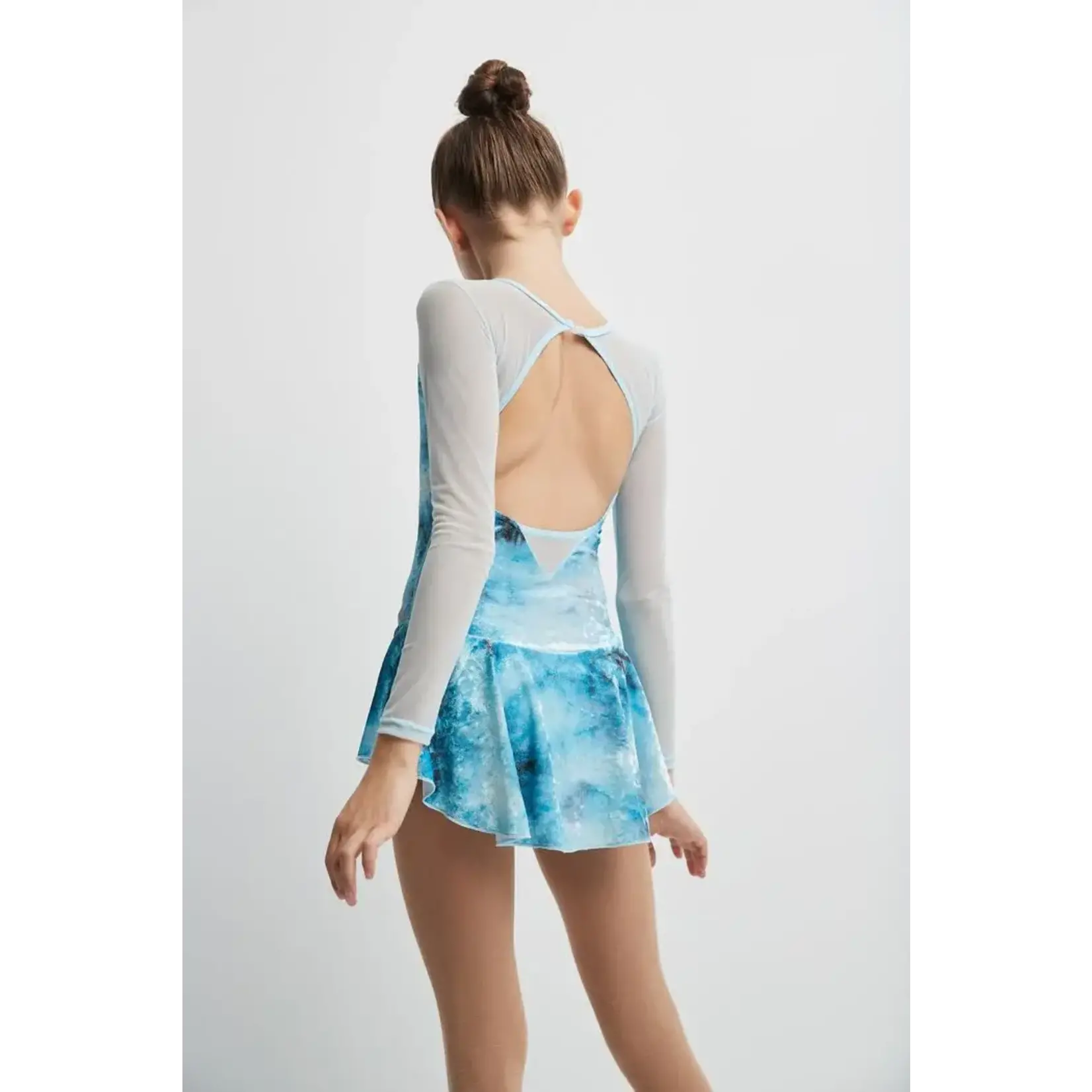 Glitter Velvet Dress Mondor 12936 Aquamarine 10-12