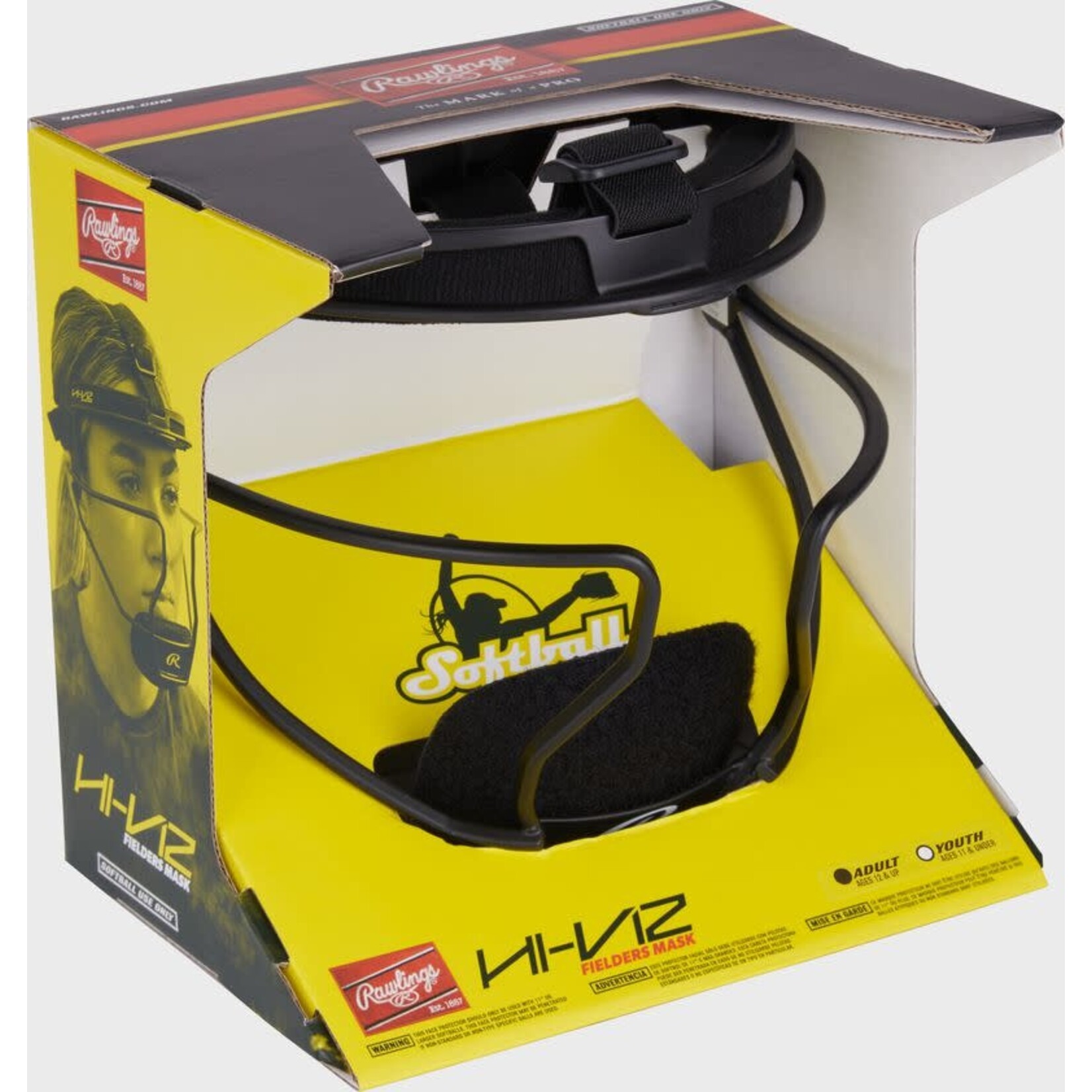 Rawlings RAWLINGS  HIGH VISABILITY SOFTBALL FIELDERS MASK BLACK