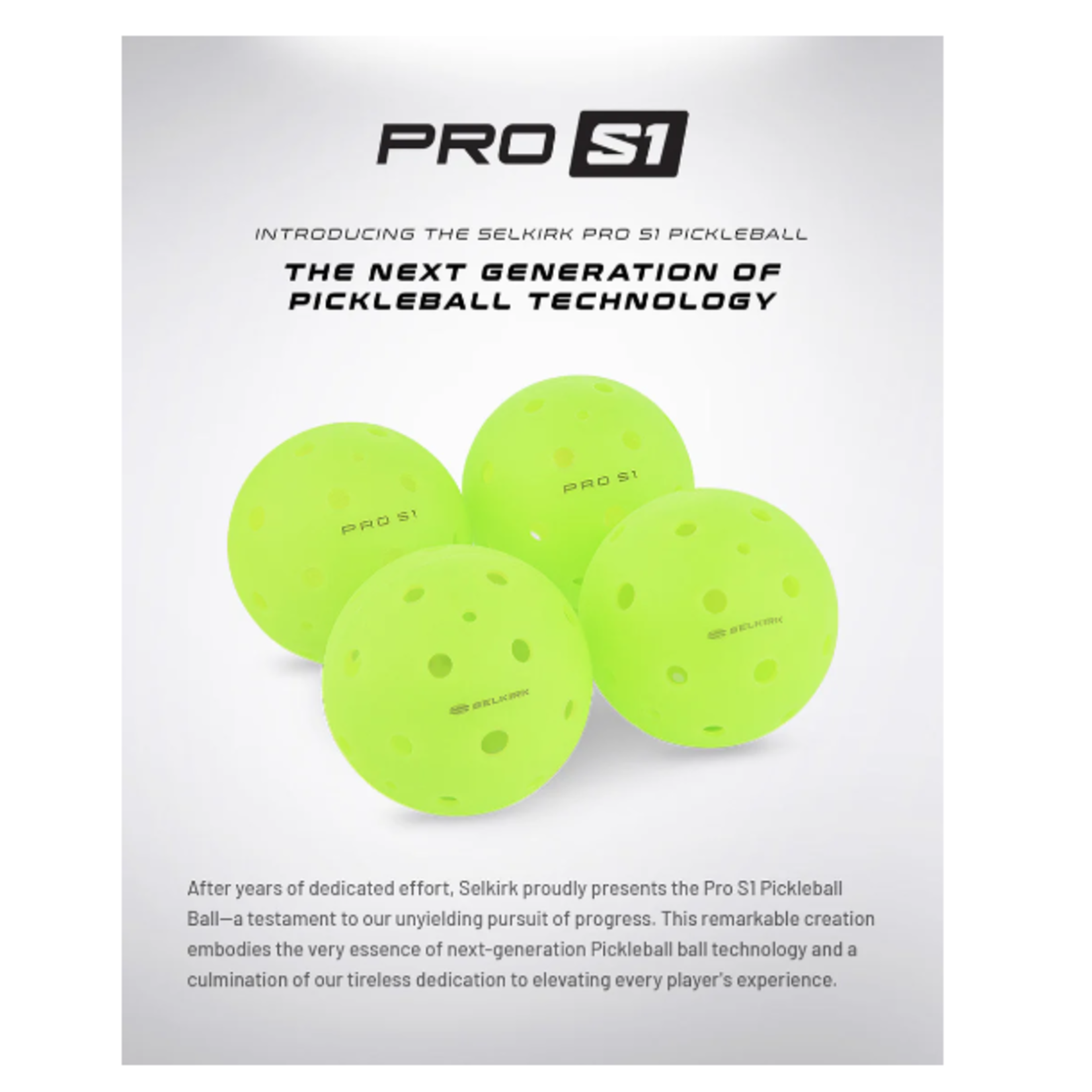 SELKIRK SELKIRK PRO S1 BALL 4PK