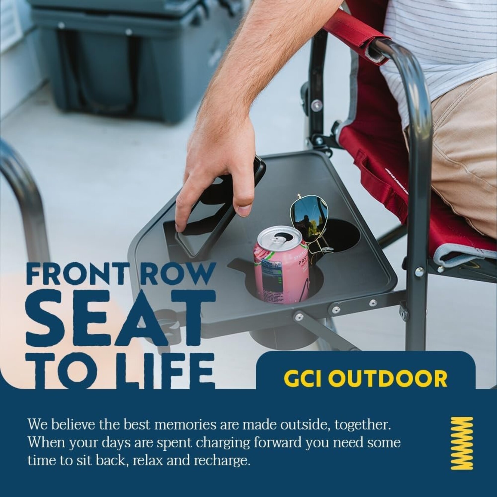 GCI OUTDOOR FREESTYLE ROCKER WITH SIDE TABLE BLEU