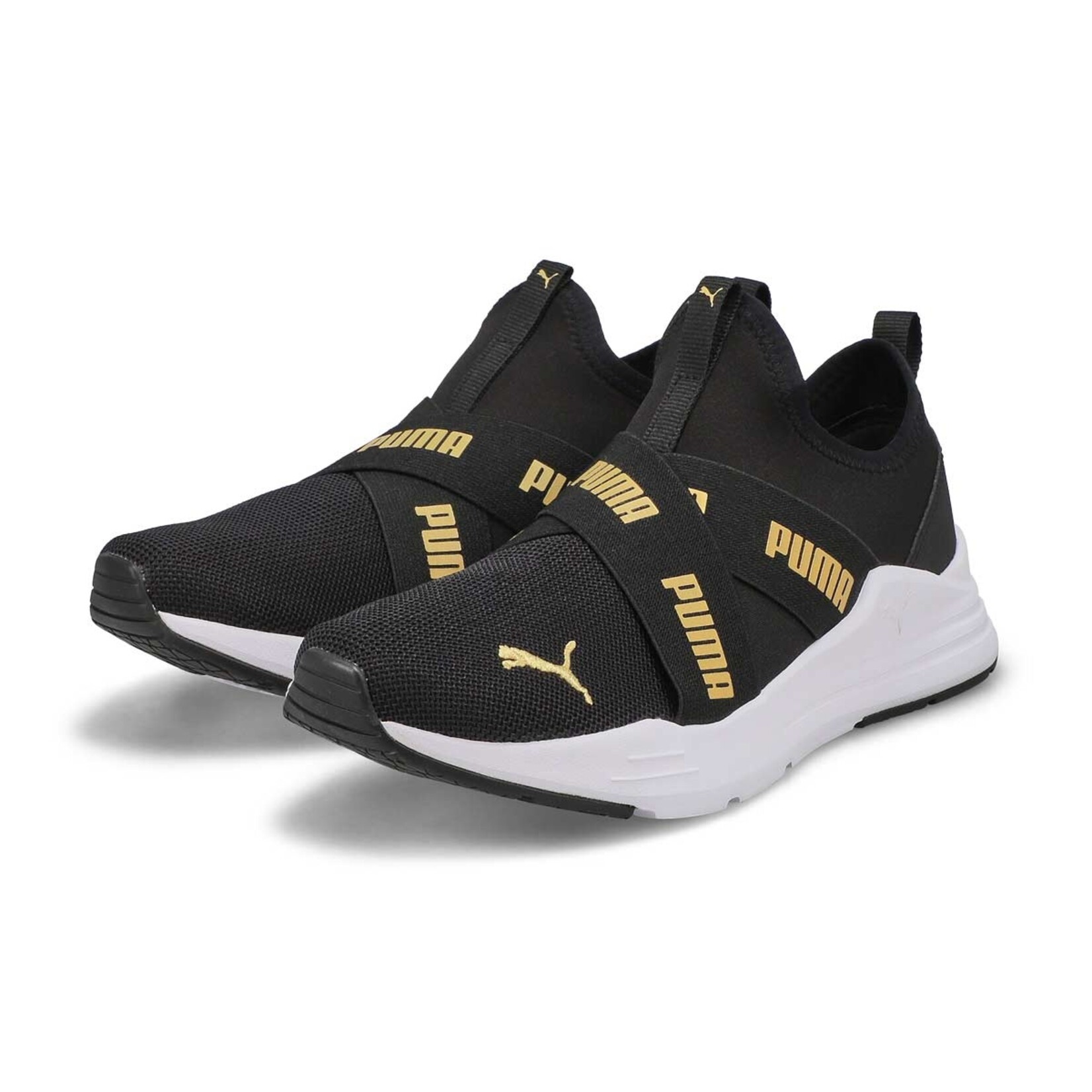Puma PUMA BLACK TEAM GOLD WIRED RUN SLIP ON FLASH JR