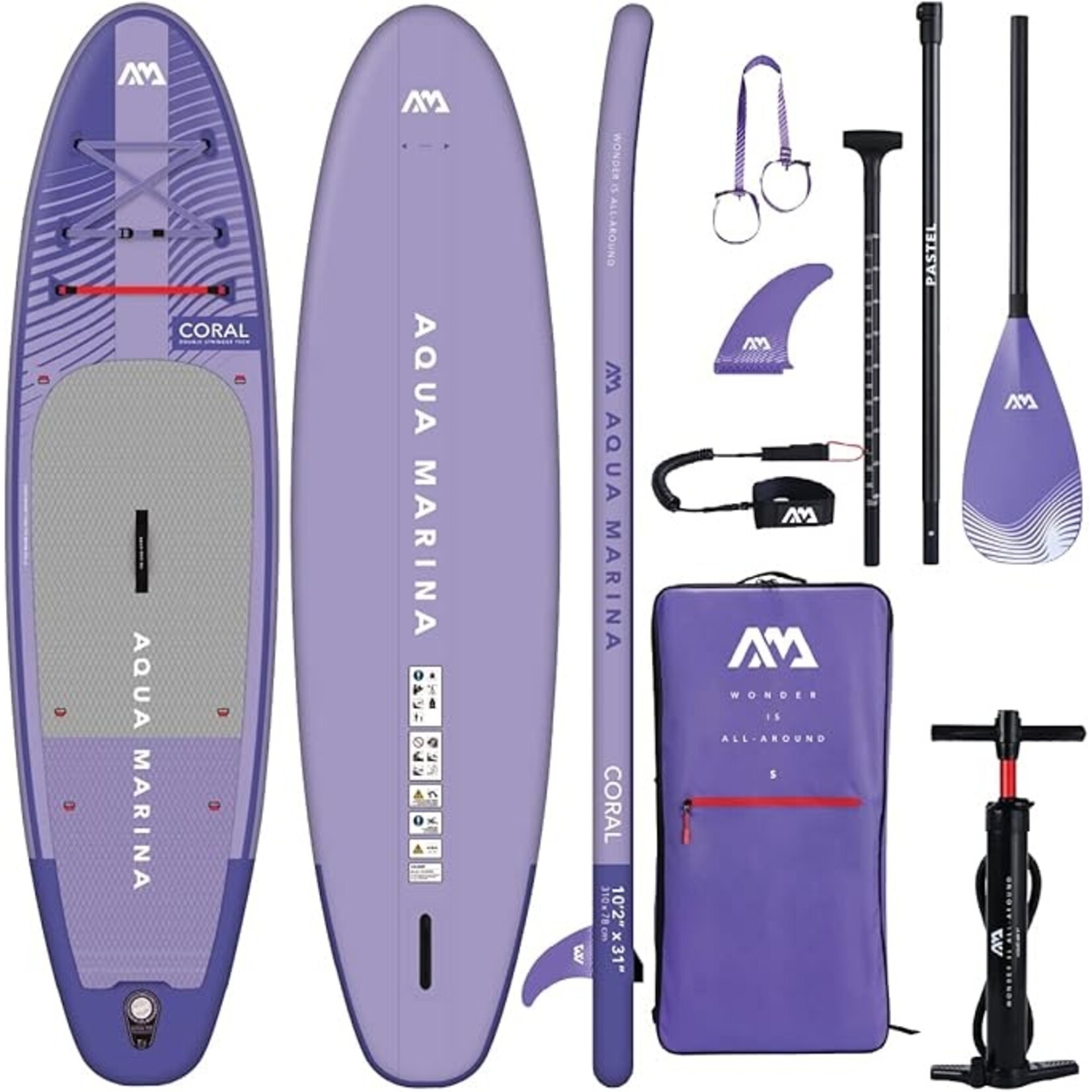AQUA MARINA AQUAMARINA  CORAL 10'2" PLANCHE À PAGAIE GLONFLABLE AVEC PAGAIE NIGHT FADE
