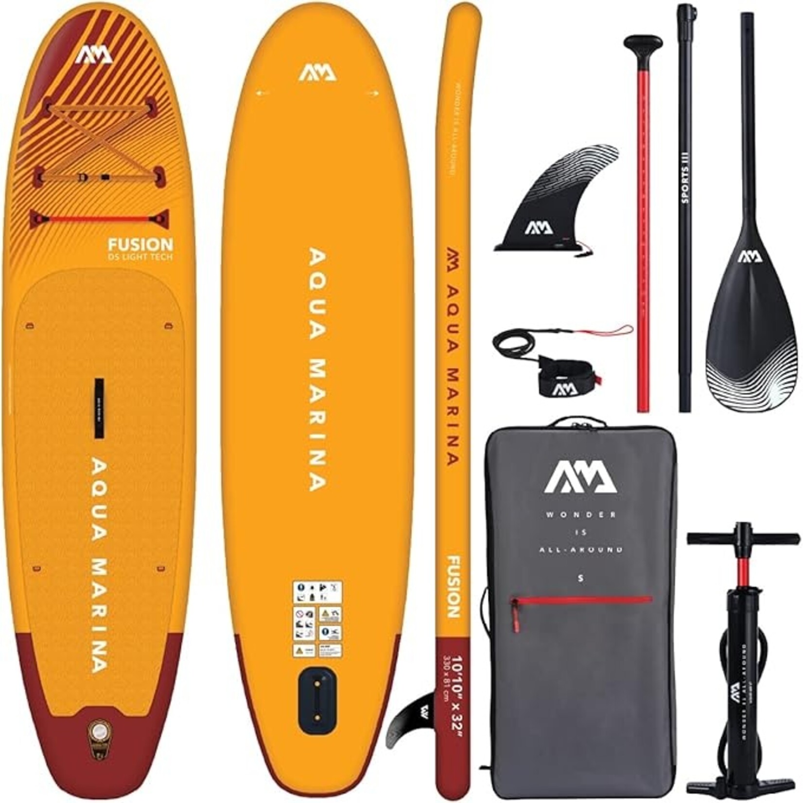 AQUAMARINA  FUSION 10'10" PLANCHE À PAGAIE GLONFLABLE AVEC PAGAIE BEFORE SUNSET