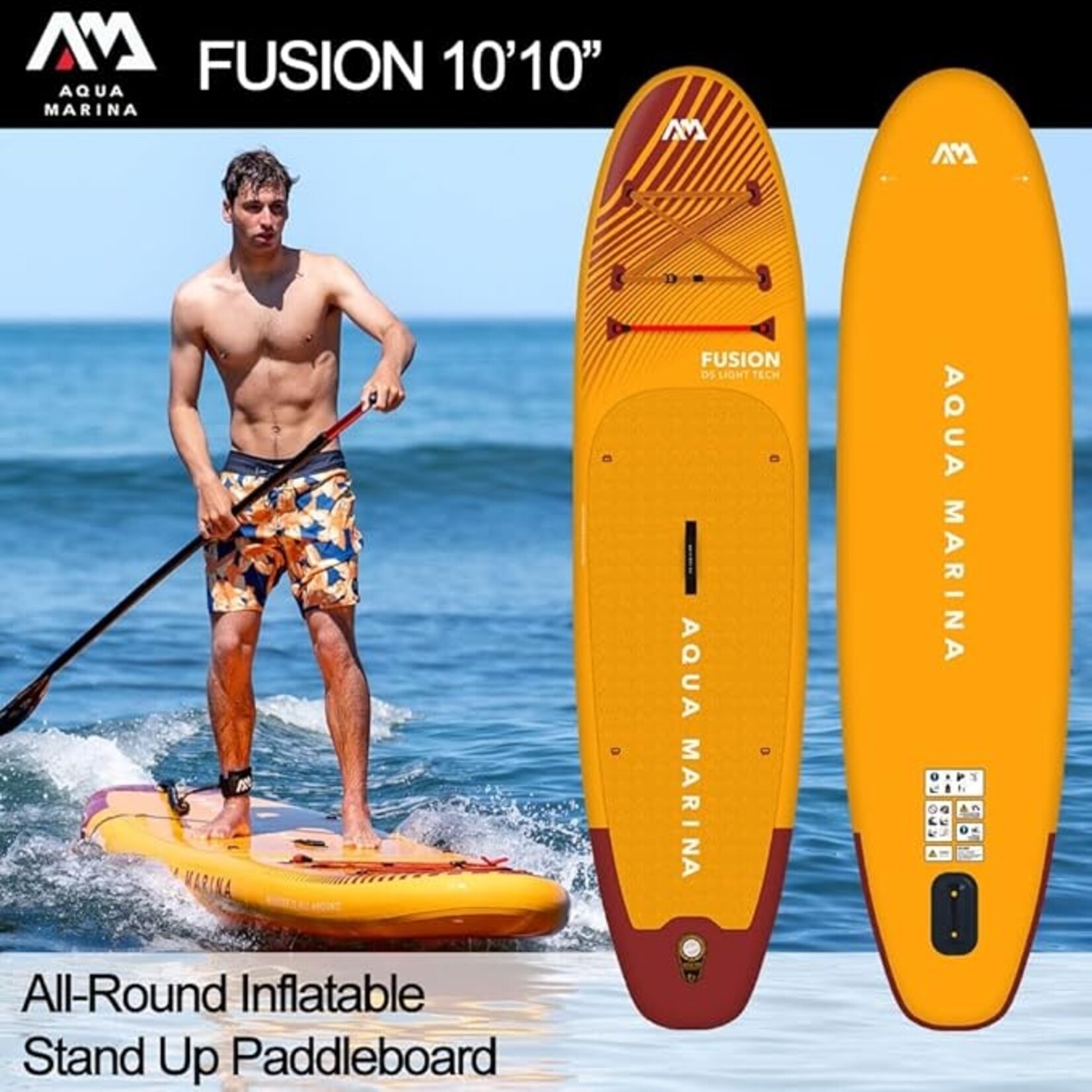AQUAMARINA  FUSION 10'10" PLANCHE À PAGAIE GLONFLABLE AVEC PAGAIE BEFORE SUNSET