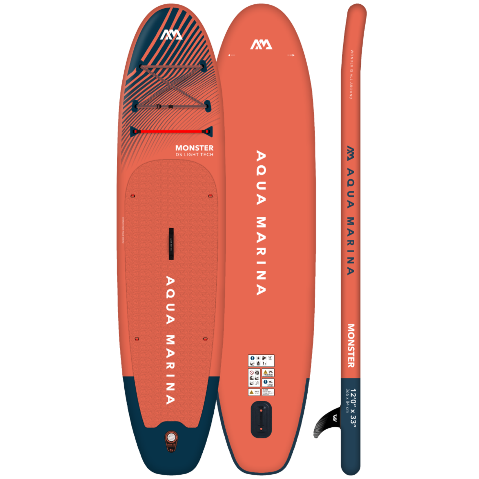 AQUA MARINA AQUAMARINA MONSTER 12' PLANCHE PAGAIE GLONFLABLE AVEC PAGAIE SKY GLIDER