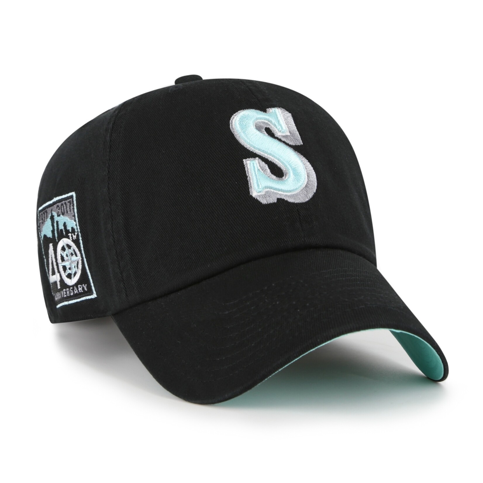47 BRAND 47 CASQUETTE Black Mint Double  Under '47 Clean Up Team: MLB-K4 Seattle  Mariners 1987 Logo