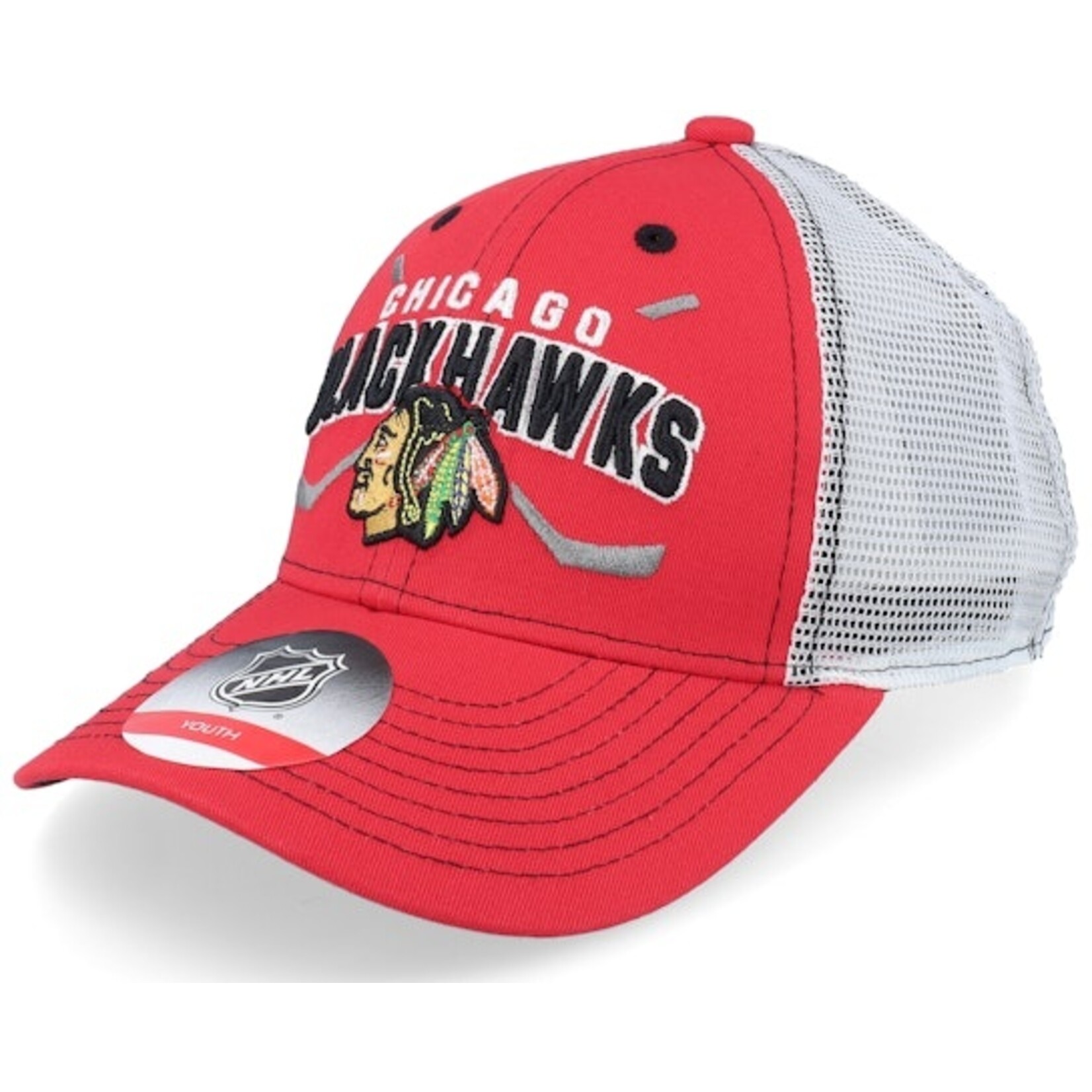 NHL CASQUETTE BLACKHAWKS LOCKUP MESHBACK ADJ YOUTH